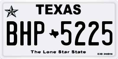 TX license plate BHP5225
