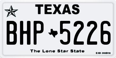 TX license plate BHP5226