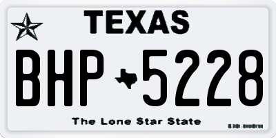 TX license plate BHP5228