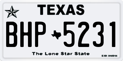 TX license plate BHP5231