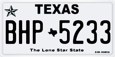 TX license plate BHP5233