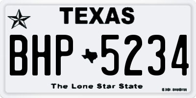 TX license plate BHP5234