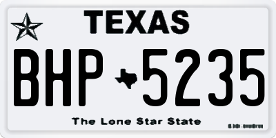 TX license plate BHP5235
