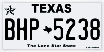 TX license plate BHP5238