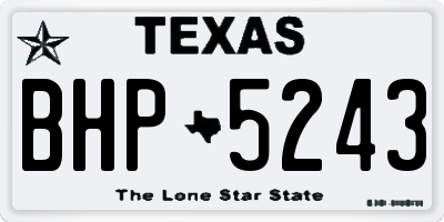 TX license plate BHP5243