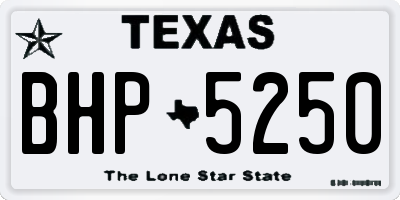 TX license plate BHP5250