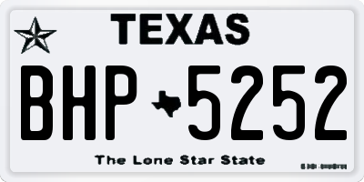 TX license plate BHP5252