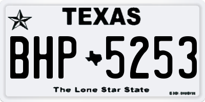 TX license plate BHP5253