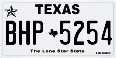TX license plate BHP5254