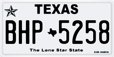 TX license plate BHP5258