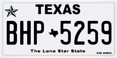 TX license plate BHP5259