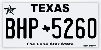 TX license plate BHP5260
