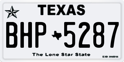 TX license plate BHP5287