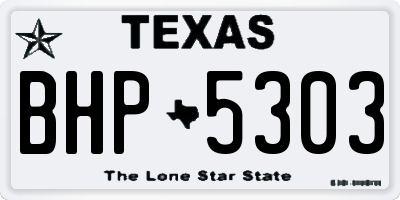 TX license plate BHP5303