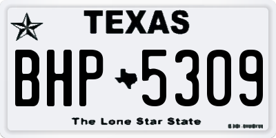TX license plate BHP5309