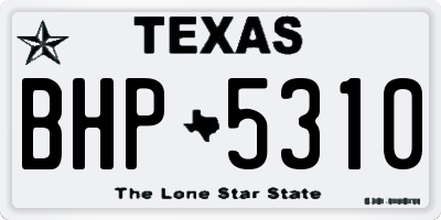 TX license plate BHP5310
