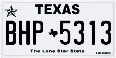 TX license plate BHP5313