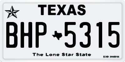 TX license plate BHP5315