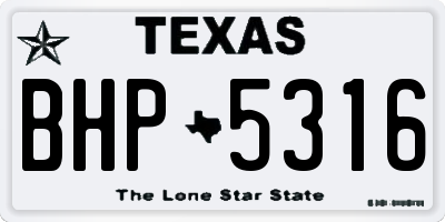 TX license plate BHP5316