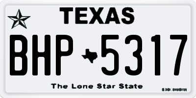 TX license plate BHP5317