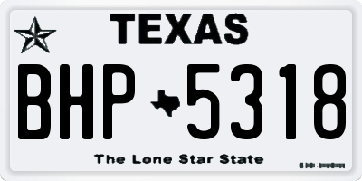 TX license plate BHP5318