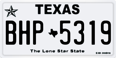TX license plate BHP5319