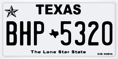 TX license plate BHP5320