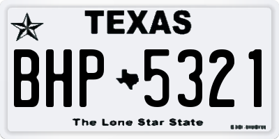 TX license plate BHP5321