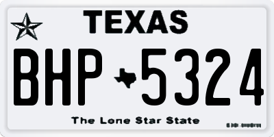 TX license plate BHP5324