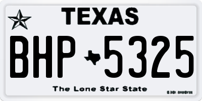 TX license plate BHP5325