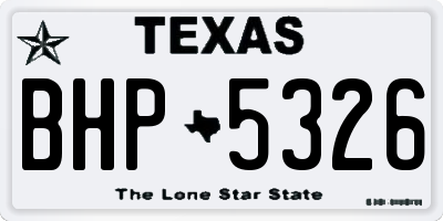 TX license plate BHP5326