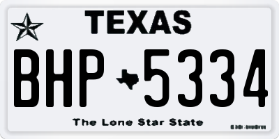 TX license plate BHP5334