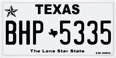 TX license plate BHP5335
