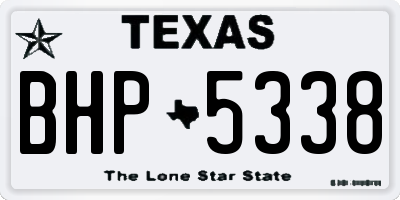 TX license plate BHP5338