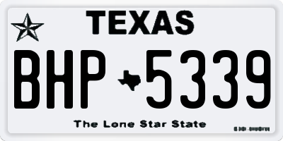 TX license plate BHP5339