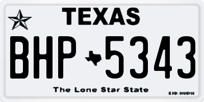 TX license plate BHP5343
