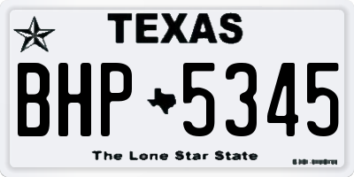 TX license plate BHP5345