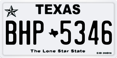 TX license plate BHP5346
