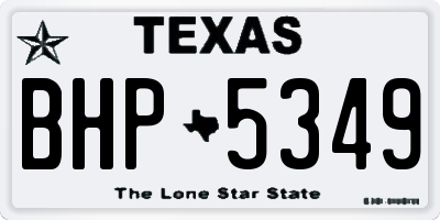 TX license plate BHP5349