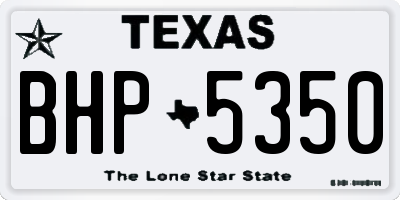 TX license plate BHP5350