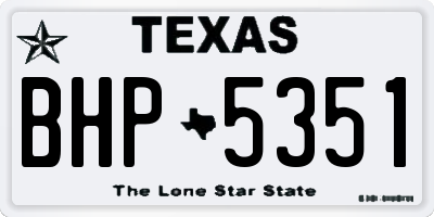 TX license plate BHP5351