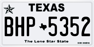 TX license plate BHP5352