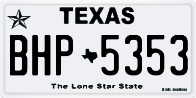 TX license plate BHP5353