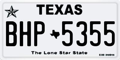 TX license plate BHP5355