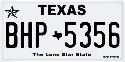 TX license plate BHP5356