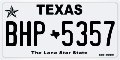 TX license plate BHP5357