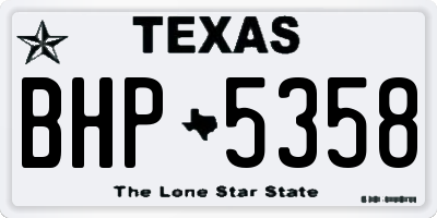 TX license plate BHP5358