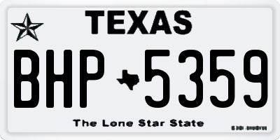 TX license plate BHP5359