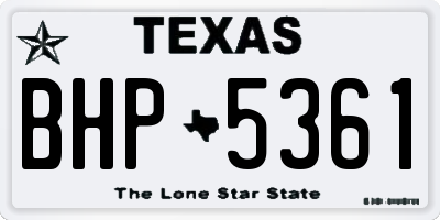 TX license plate BHP5361