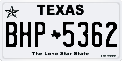 TX license plate BHP5362